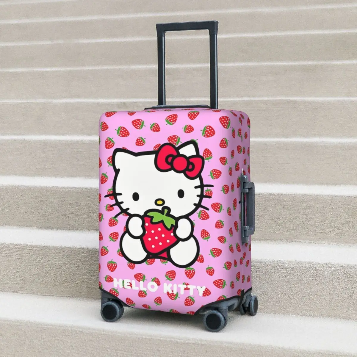 Hello Kitty Fruit Strawberry Suitcase Cover Travel Flight Practical Luggage Supplies Protection