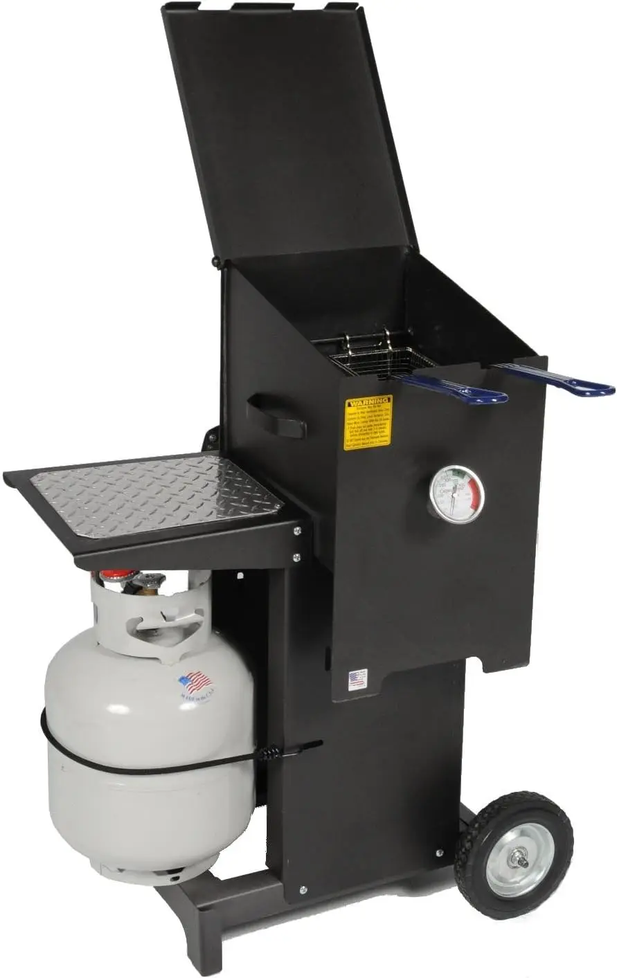 Works Cajun Fryer 6 Gallon Propane Gas Deep Fryer with Stand and 2 Baskets