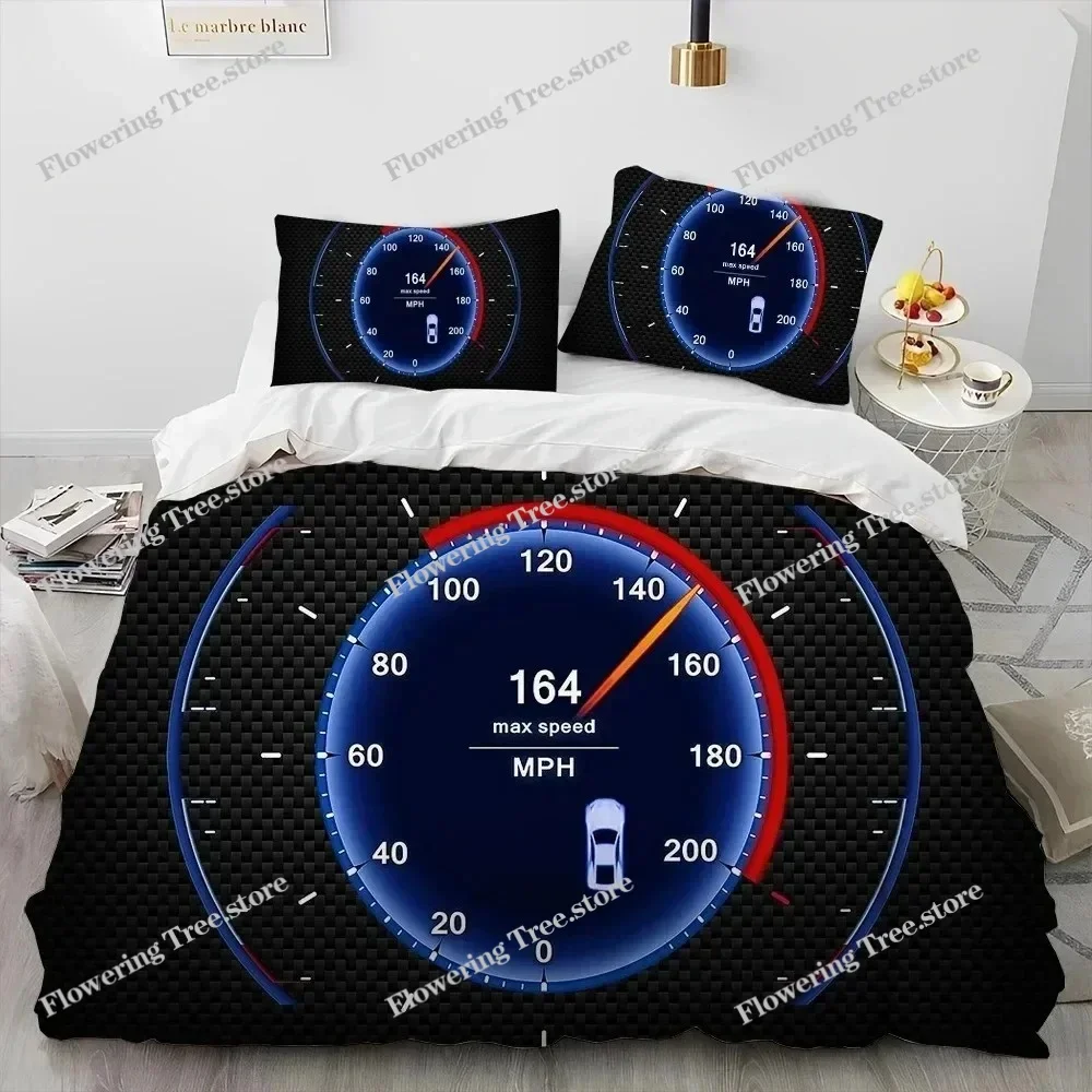 3D Racing Car Dashboard Comforter Bedding Set,Duvet Cover Bed Set Quilt Cover Pillowcase,King Queen Size Bedding Set Adult Child