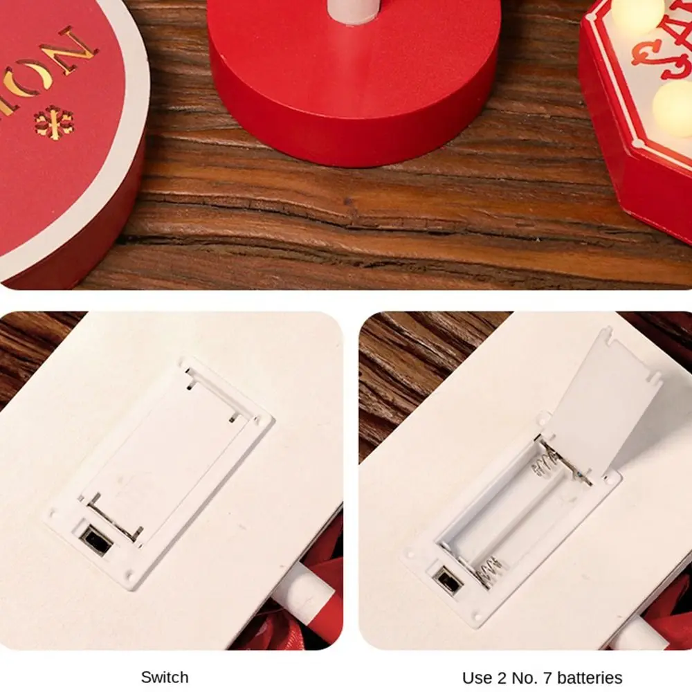 وقف رسالة عيد الميلاد الطريق تسجيل ضوء مصباح لتهيئة الجو النيون عيد الميلاد خشبية ليلة مصباح LED سطح المكتب عيد الميلاد زخرفة ضوء الطرف #3