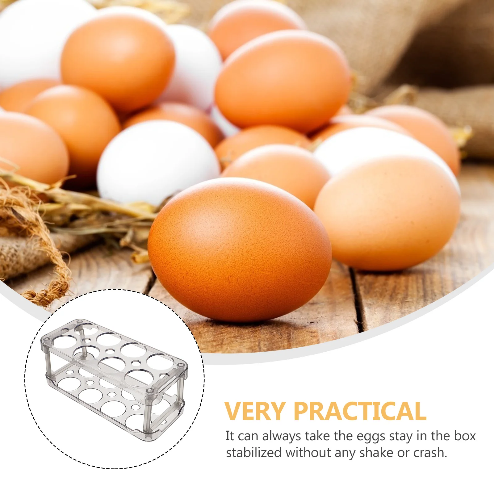 

Egg Storage Box Plastic Durable Reusable Refrigerator Organizer Space Saving Egg Holder Tray Container Kitchen Rack