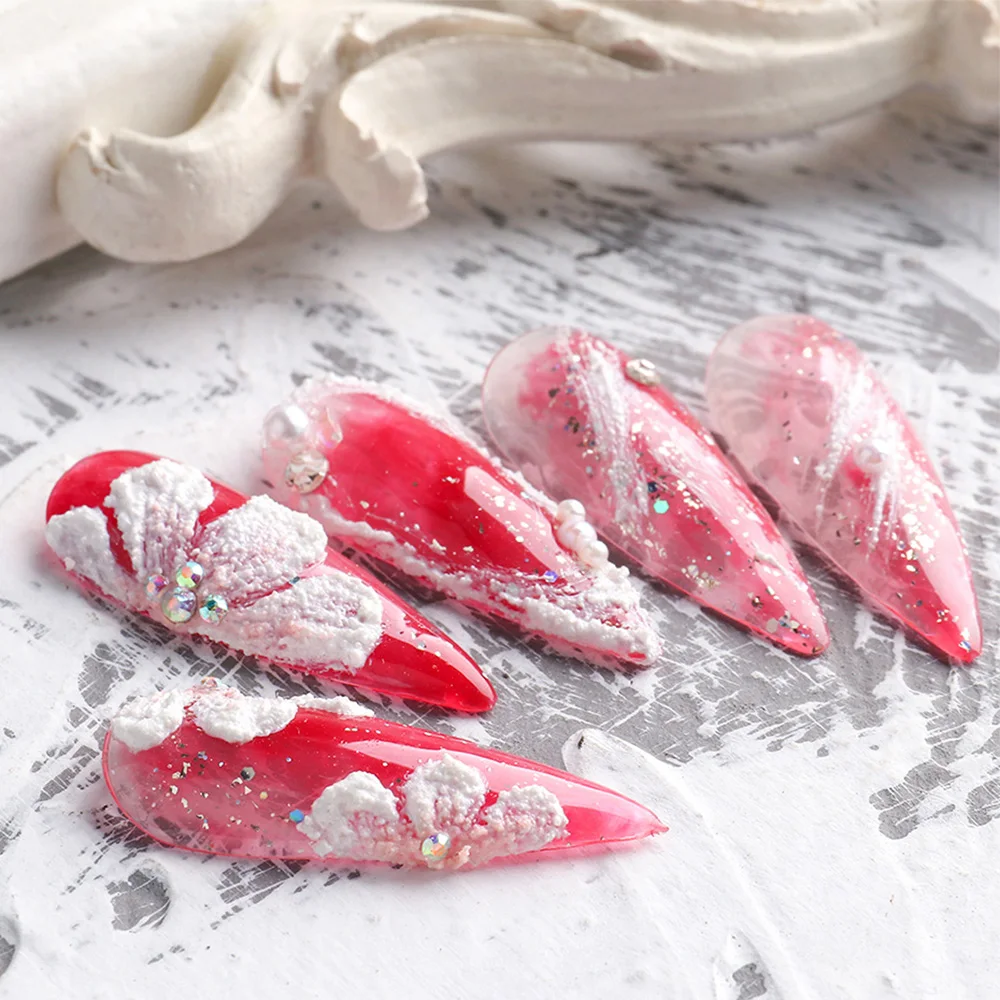 Decorazioni per unghie fai-da-te Accessori per manicure Gel per unghie Decorazione per smalto per unghie Smalto per unghie Lacca 3D Texture sabbia Gel di gesso