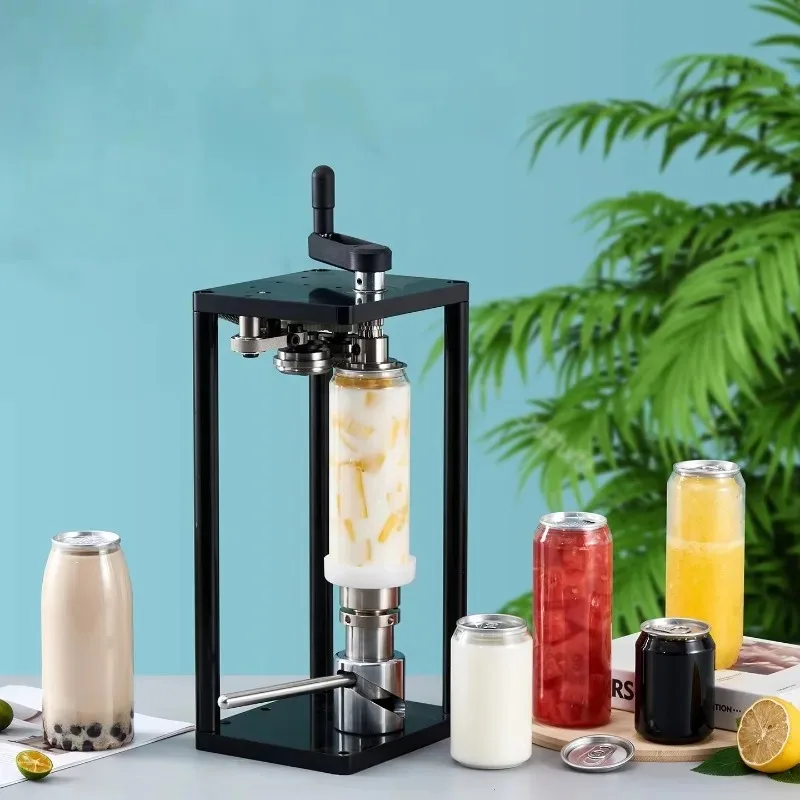 Manual Commercial Can Sealing Machine Disposable Plastic Soda Can Sealer for Milk Tea One-Second Quick Sealing in Food Industry