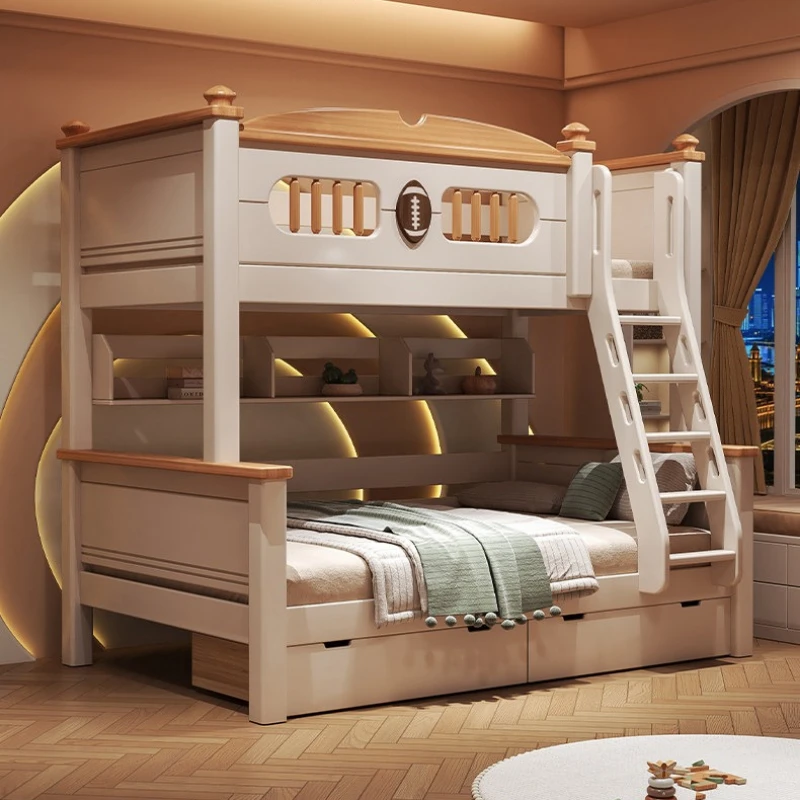 creative design bunk bed white simple modern multifunctional kids bed with mattress muebles para el hogar bedroom furniture