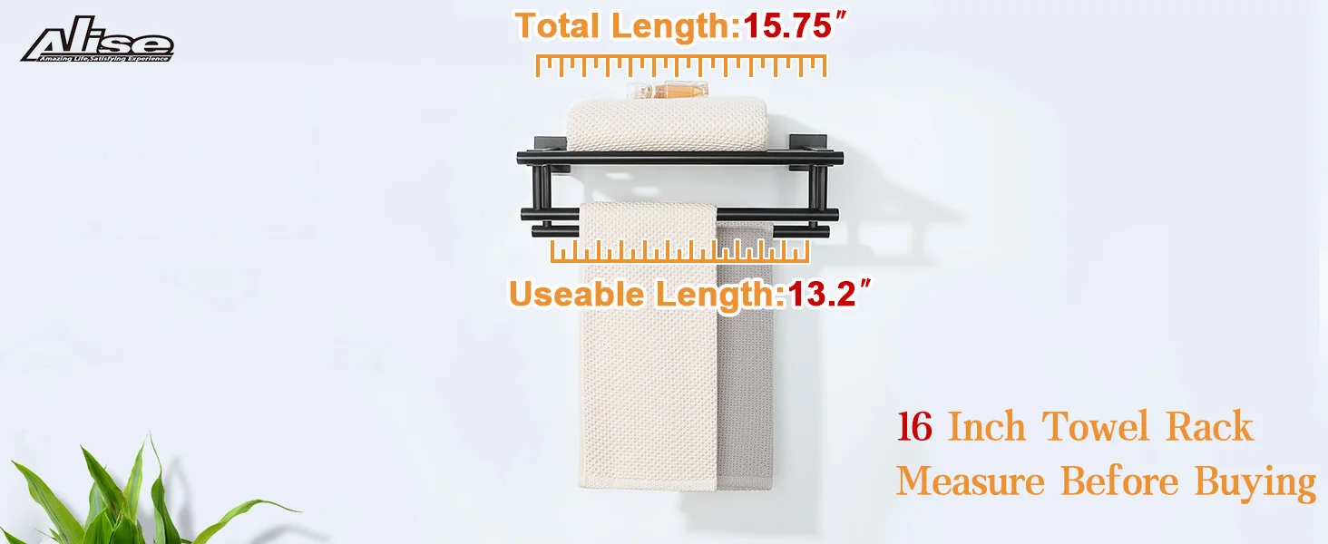 Towel Shelf with Double Towel Bars