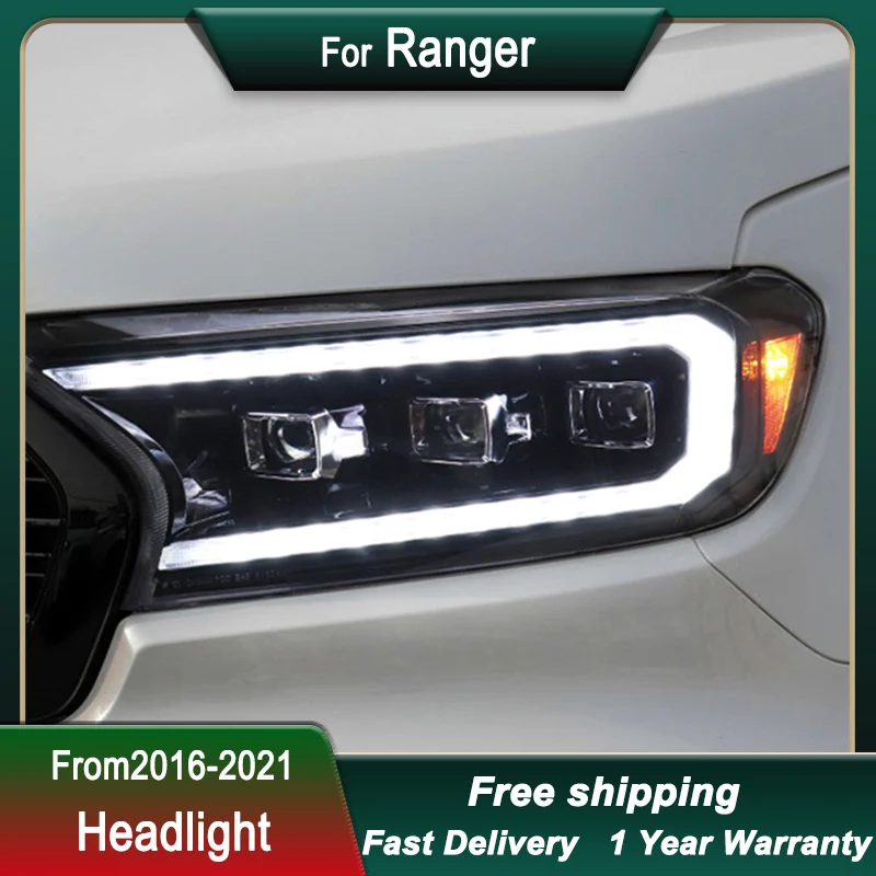 Car Led Headlights For Ford Ranger 2016-2021 Thunder Everest Upgrade led DRL Dynamic Signal Lamp Head Lamp Front light Assembly