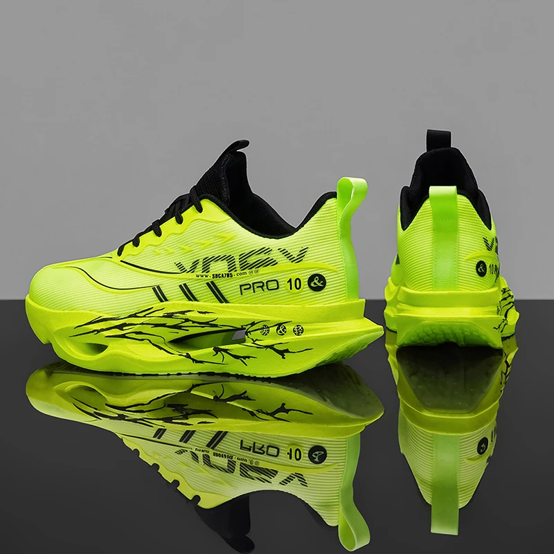 Herren-Freizeitsportschuhe mit Carbonplatte zur Laufunterstützung, atmungsaktivem Mesh, bequemen, niedrigen Schnürschuhen für Trailrunning, Zero-Drop-Sohle, langsamem Rückprall, rutschfest, geeignet für Fitnessstudio, Jogging und Camping. – Detail 4