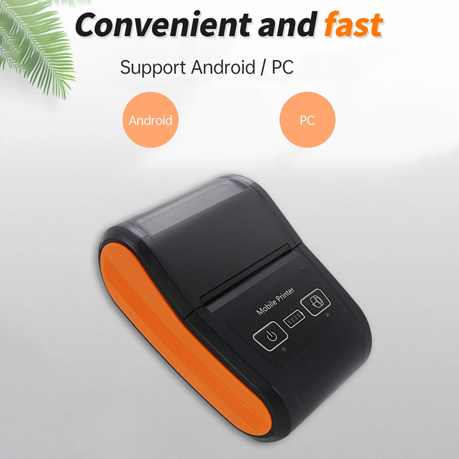 

Portable Receipt Printer 58mm Mini Thermal Printing Wireless Connection 203dpi Mobile Printer with 2 Inch Thermal Paper Roll