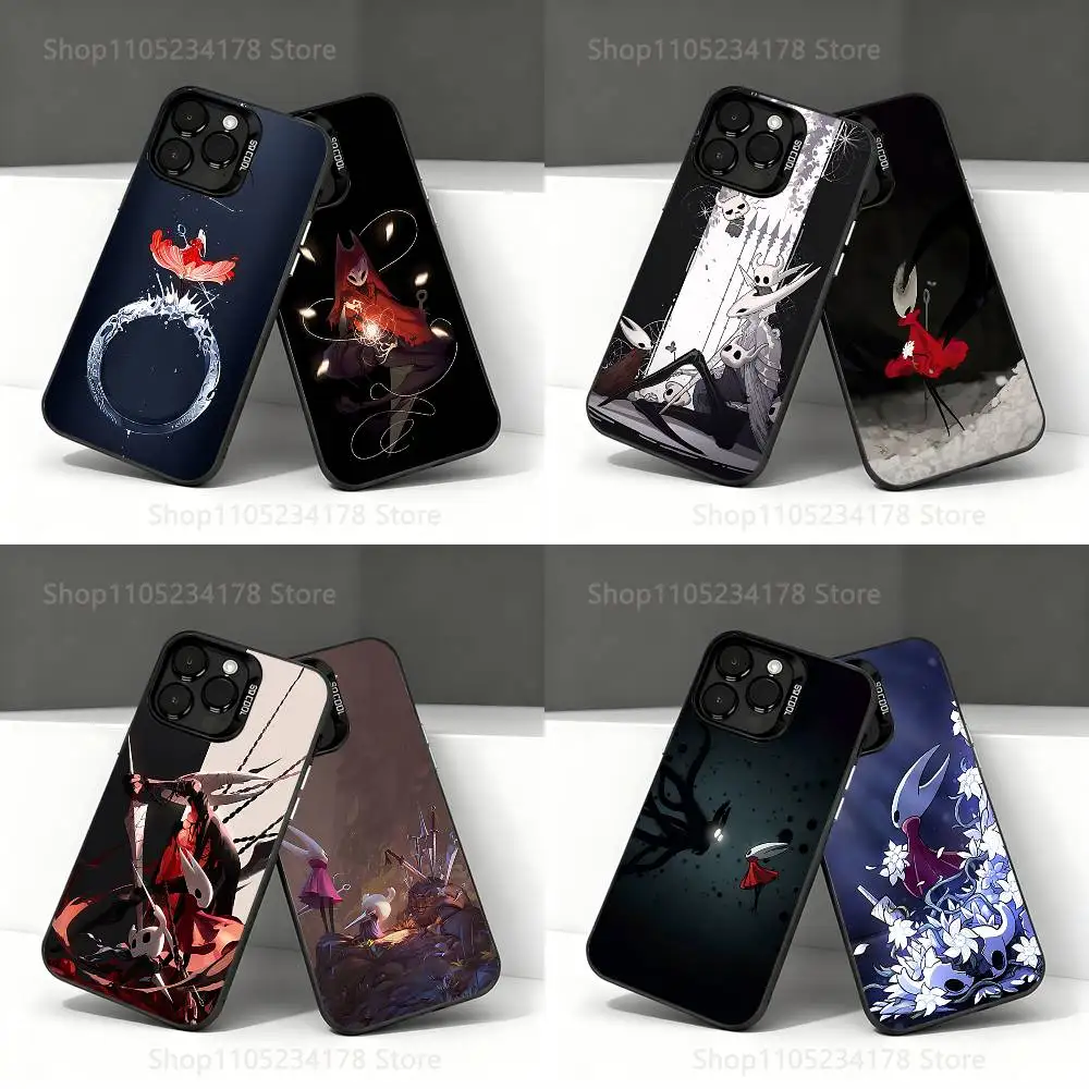 

Game H-Hollow cool Knight Phone Case For iPhone 17,16,15,14,13,12,11,Pro,XS,Max,Plus,Mini,SE4,E Black Matte Shockproof Cover