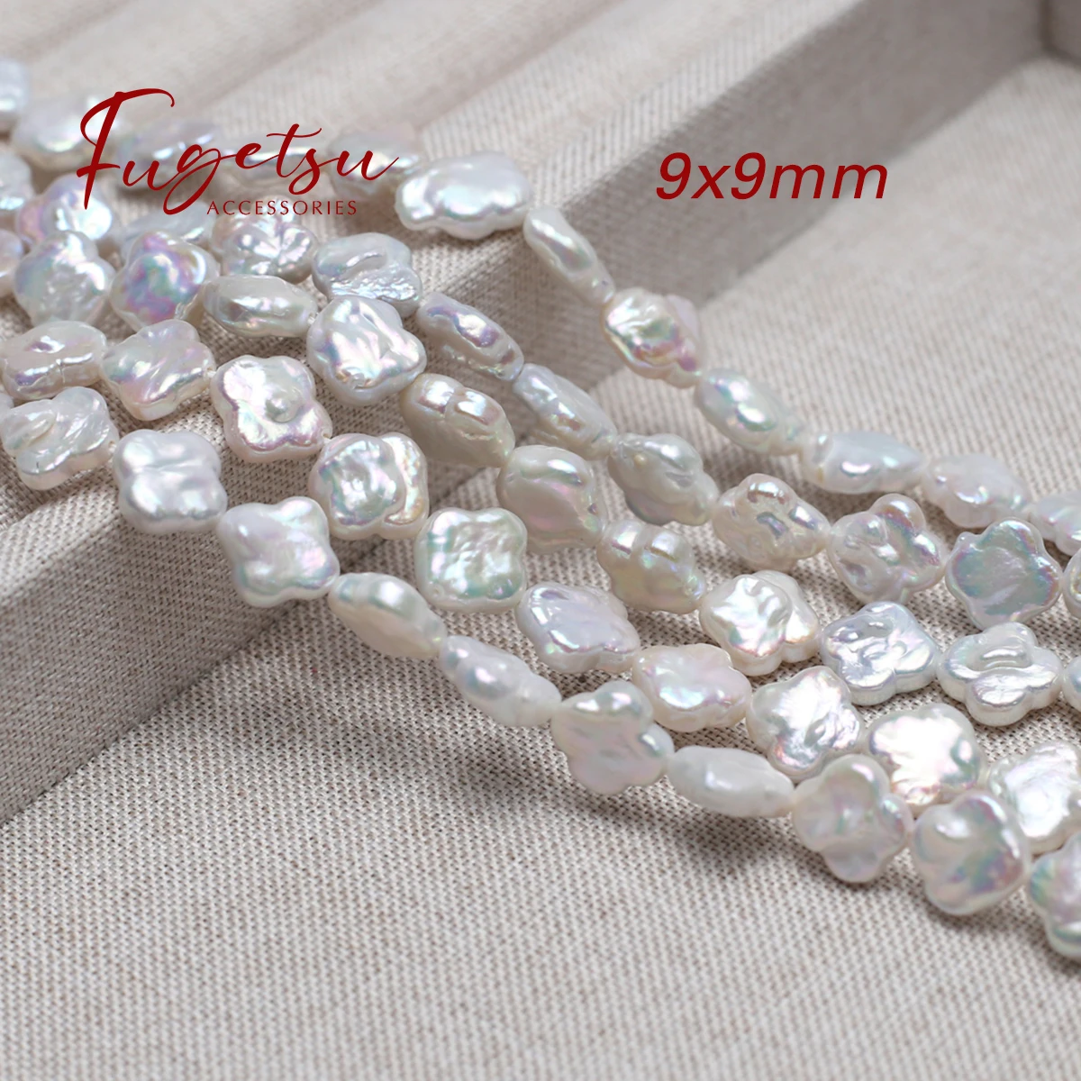 

Baroque Natural Freshwater Pearl Four-Leaf Clover Shaped Beads Charms for DIY Women Men Necklace Jewelry Making Accessories 9mm