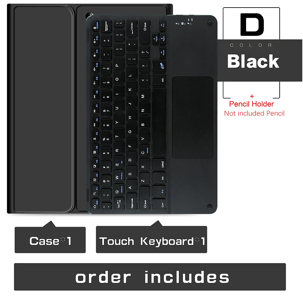 SZEGYCHX Magische Tastaturhülle für Samsung Galaxy Tab A9+ 11 A8 10,5 S6 Lite 10,4 11 S7 S9 FE S7 S8 S9 Plus 12,4 Ultra 14,6 kabellose Maus 3