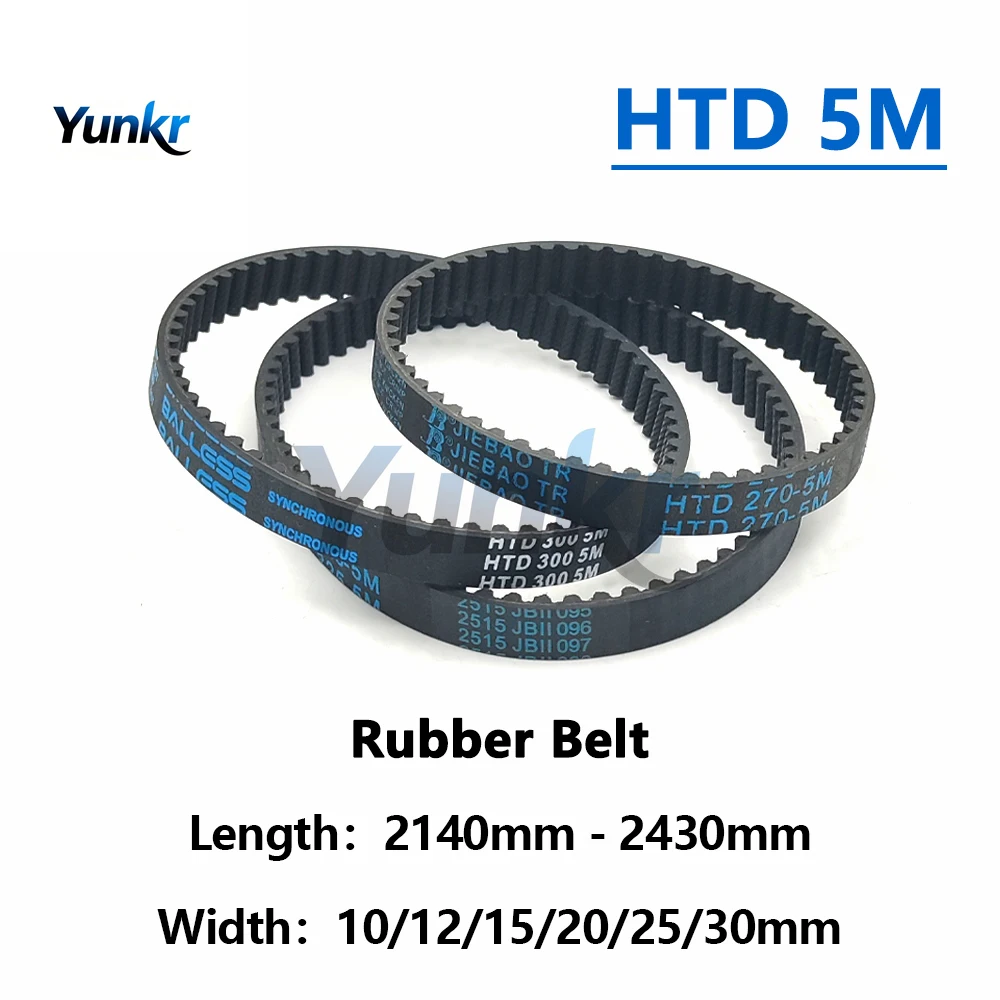 

HTD 5M Rubber Closed Timing Belt Length 2140 2150 2160 2180 2200 2220 2240 2250 2300 2330 2350 2380 2400 2430mm Synchronous Belt