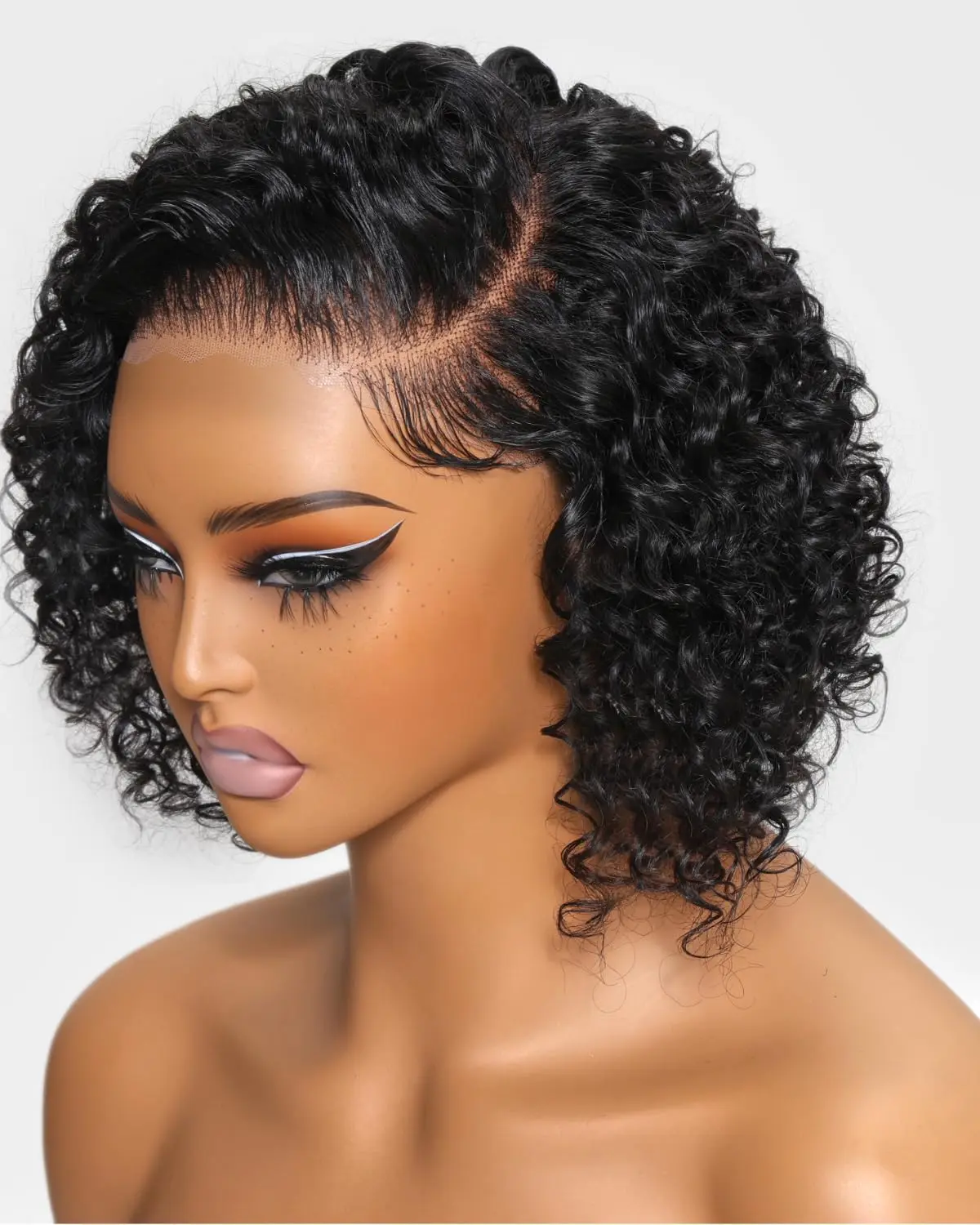 UNICE Short Curly Beyond Basics Bob Wig Human Hair Bye Bye Knots Glueless Wigs Pre Plucked Pre Cut 7x5 HD Lace Closure Ready to Go Wig