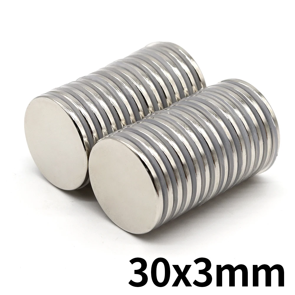 30x3mm Round Super Strong Neodymium Magnet N35 Powerful Magnetic NdfeB Permanent Refrigerator Magnet imanes DIY