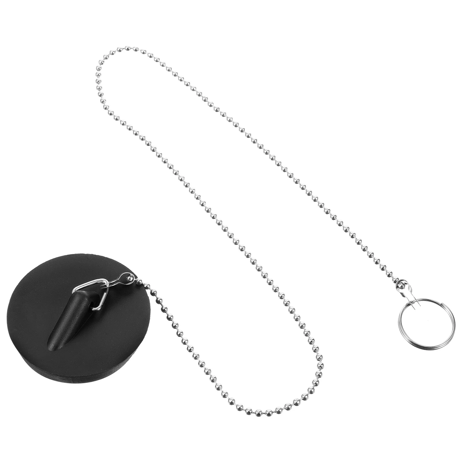 Bathtub Drain Stopper Rubber Chain Tub Overflow Drain Cover Plug Bathroom Sink Stopper Bathtub Stoppers Bath Tub Plug