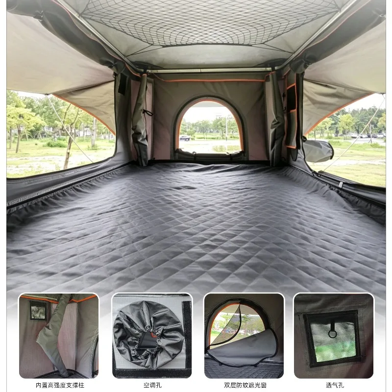 Instant Setup Vertical Lift Hard Shell Rooftop Tent, Auto Pop Up Car Mounted Hardtop Camping Tent for Road Trip Overlanding