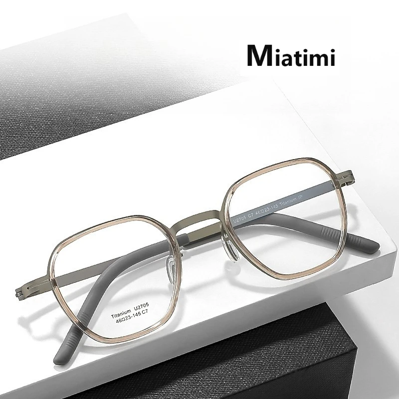 

Fashion Eyeglasses Frames Retro Acetate Titanium Eyewear Myopia Optical Prescription Glasses Frame For Men Women