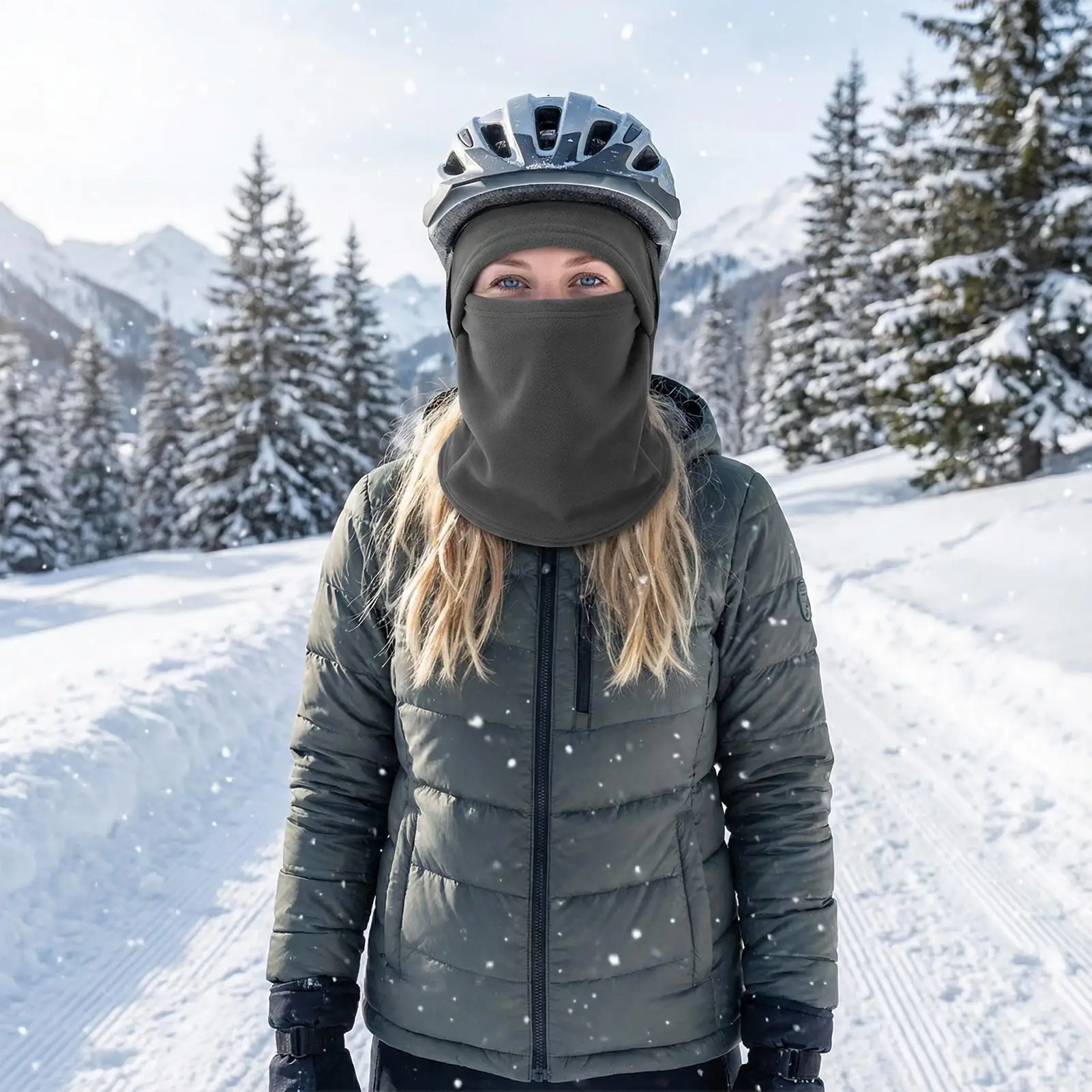 

Зимний велосипедный чехол для лица со шлемом, защитный капюшон для лыж в холодную погоду, ветрозащитная интегрированная шапка для электрического велосипеда для путешествий на открытом воздухе