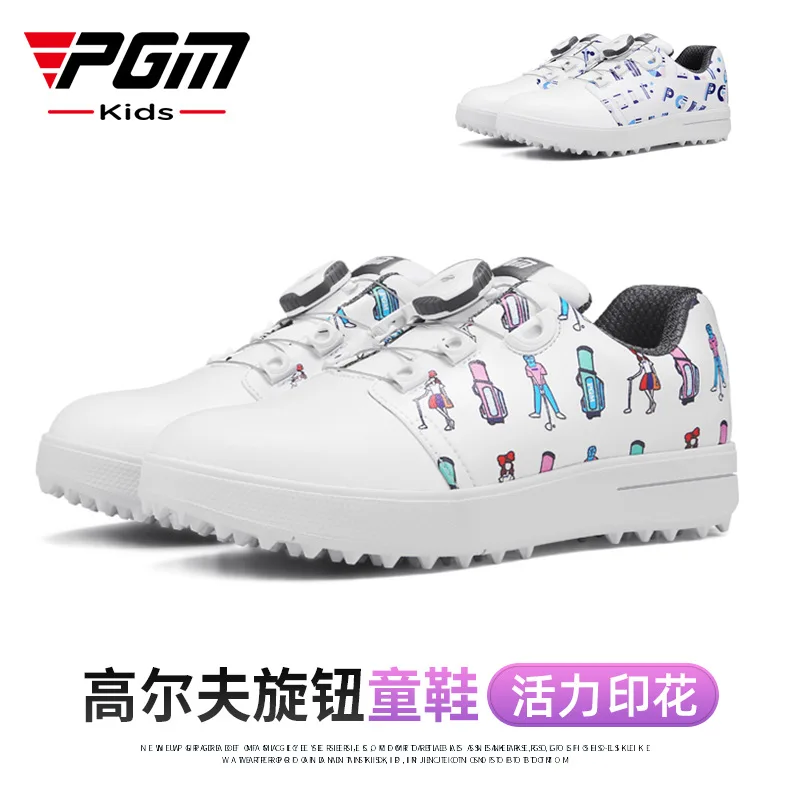 PGM Golf Children's Shoes Casual Sports Kids Sneakers Knob Shoelaces Microfiber Waterproof Anti Slip XZ241 Wholesale