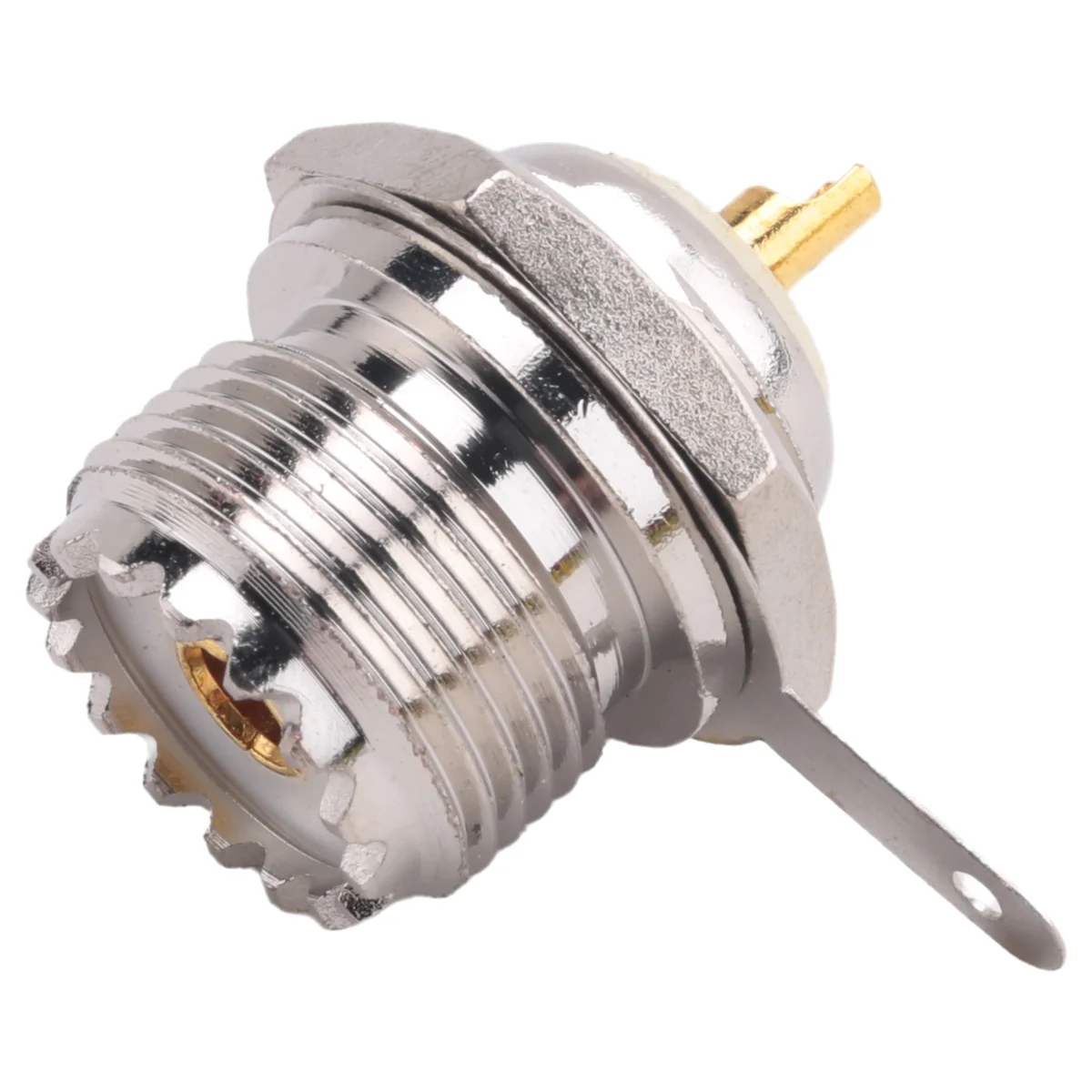 A45I UHF Female SO239 Jack Bulkhead Solder Panel Mount Straight Connector,silver