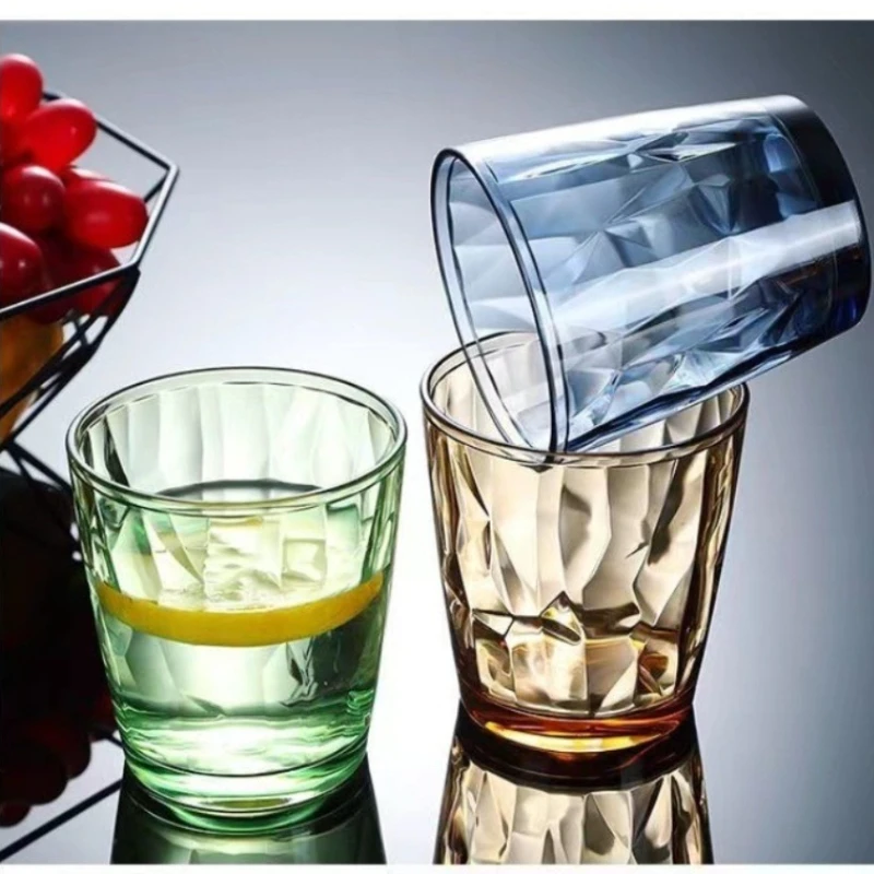 

300ml Acrylic Shatterproof Reusable Drinking Cup for Beer Whiskey Tumbler Dishwasher Safe Colorful Clear Plastic Cup