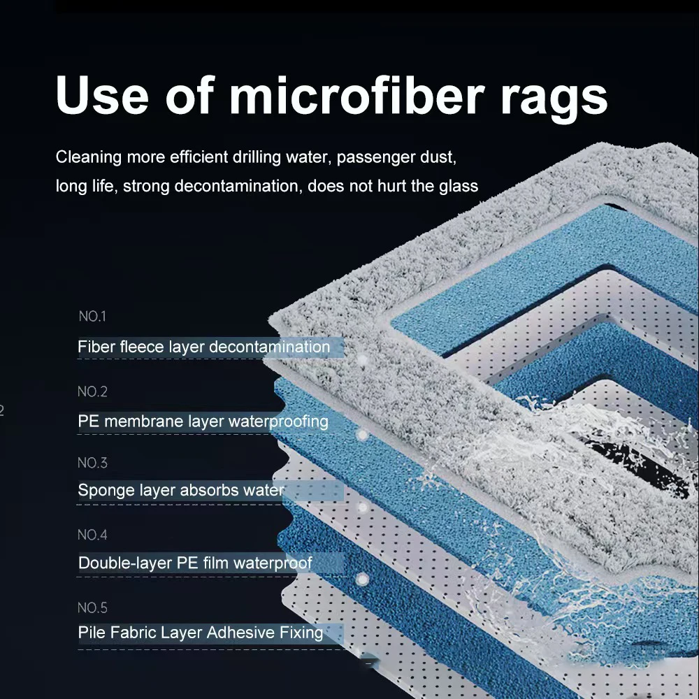 Robot per la pulizia delle finestre Doppio spruzzo d'acqua, Robot per la pulizia delle finestre per pavimenti in vetro domestico, Lavavetri anticaduta con telecomando APP