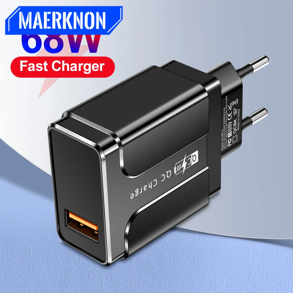 

68W Fast Charger Wall Charger Adapter USB Charger for iPhone 14 13 Samsung Xiaomi Oneplus Mobile Phone Quick Charge 3.0 QC 3.0