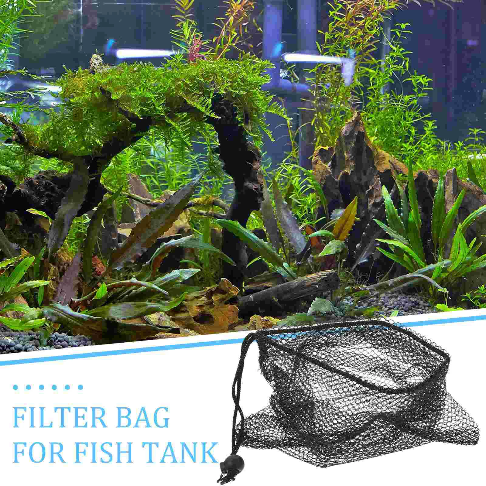 6 Pcs Polyester Filter Bag for Fish Tank Reusable Mesh Pouch Mechanical Filtration Bags for Sumps Filters Removes Excess