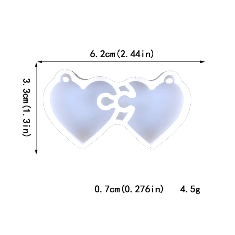 Molde de resina de silicona con forma de corazón, molde de fundición epoxi de San Valentín para manualidades DIY, colgante, fabricación de joyas,