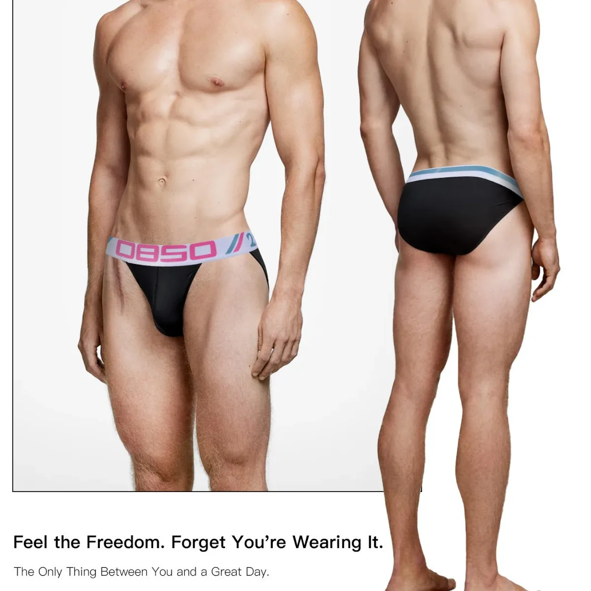 Men Underwear High Cut Briefs Cotton Butt Lifting Low Rise Sports Party Jock Strap Sexy for Guys BS3106