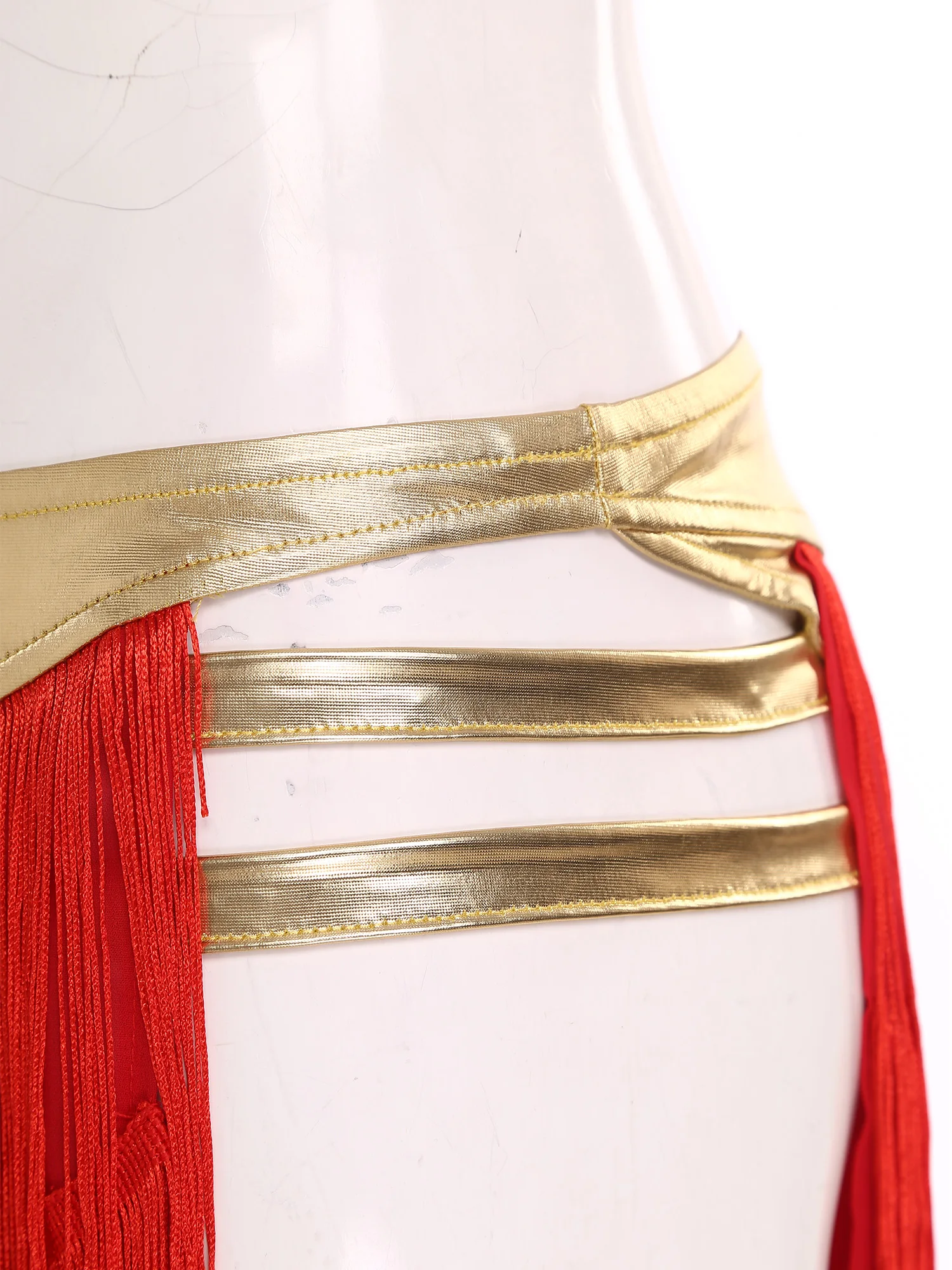 女性アラビアオリエンタルインドベリーダンススカートメタリックストラップサイドタッセルスカート内蔵ブリーフカーニバルパフォーマンスコスチューム