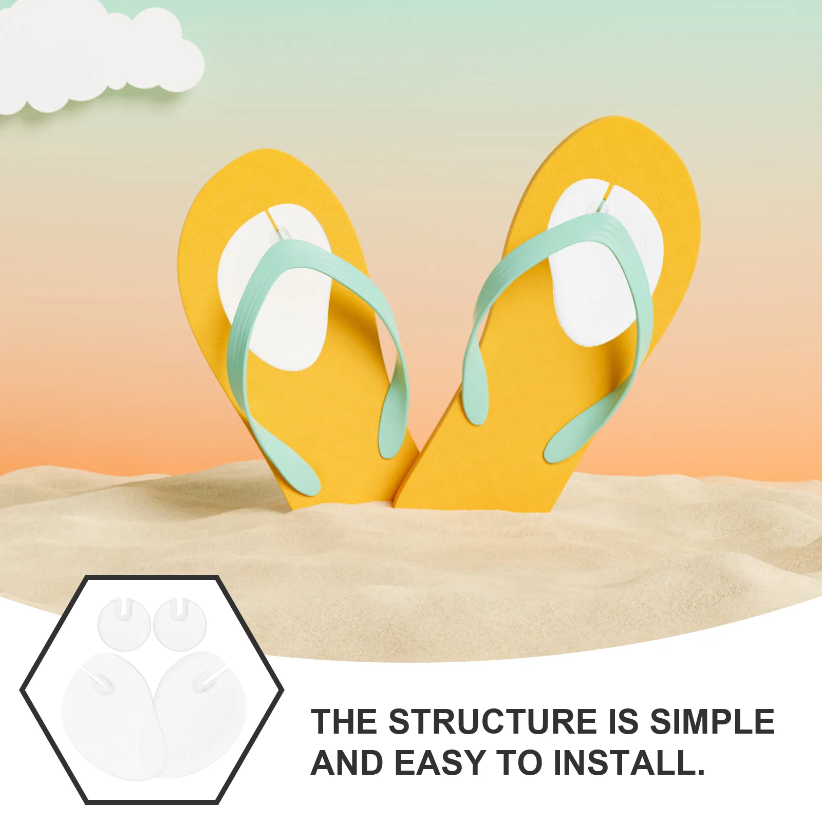 3 Pair of Forefoot Half Insoles Transparent Flip-flops Cushions Self-adhesion Shoe Insoles for Foot Pain Relief