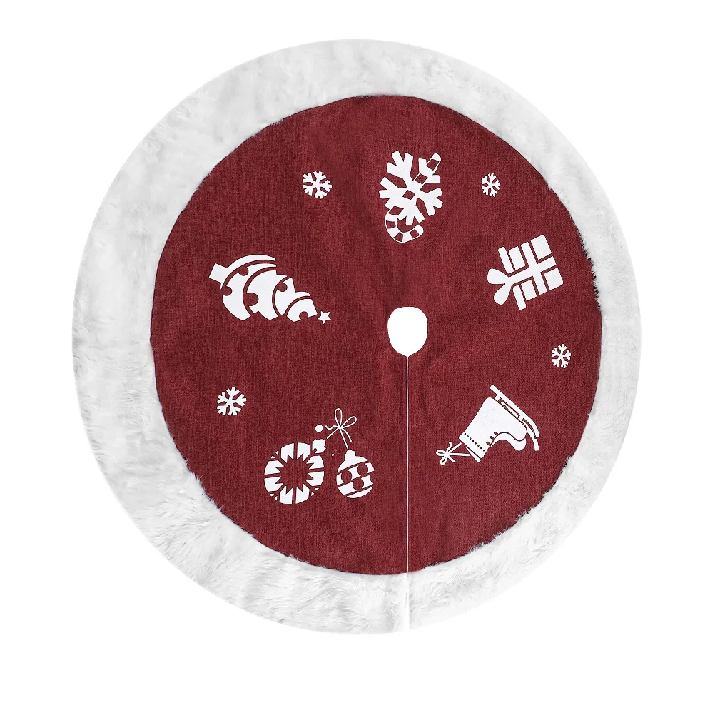 

1pc Skirt Round Xmas Base Cover Xmas Tree Base Cover Holiday Party Decor Reusable Protector Festival Tree Mat
