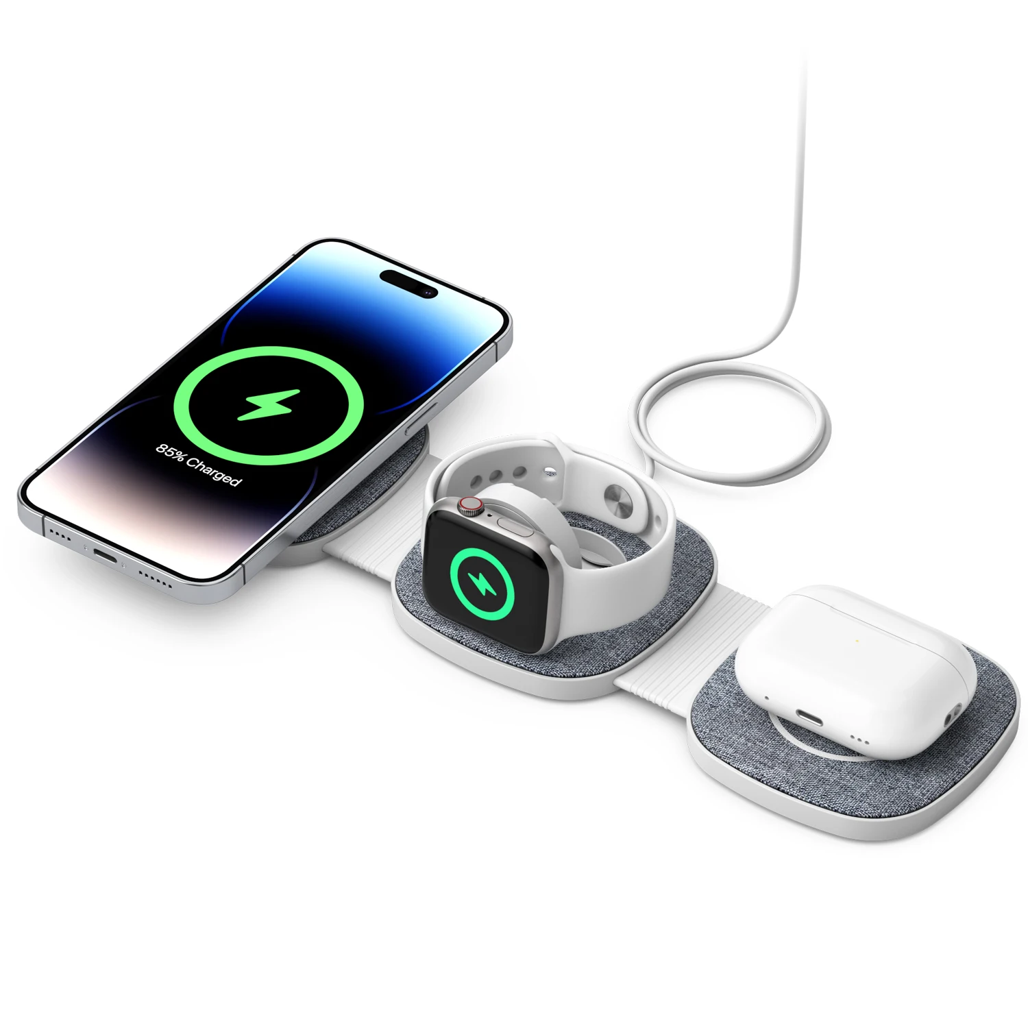 

Magnetic wireless charger 3-in-1 suitable for iPhone 15 14 13 12 11 Pro Max Apple Watch AirPods quick charging dock Magsafe