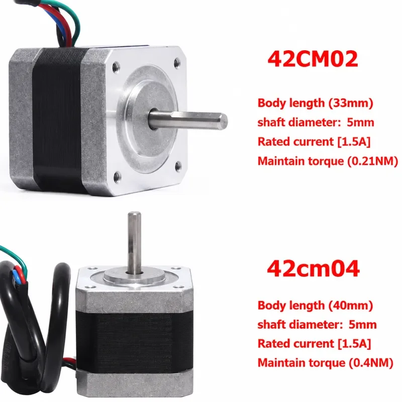 Leadshine Nema17 Stepper Motor 0.21N.m~0.8N.m 2 phase 4 line for CNC 3D Printers 42CM02 42CM04 42CM06 42CM08 Single/Dual Axis