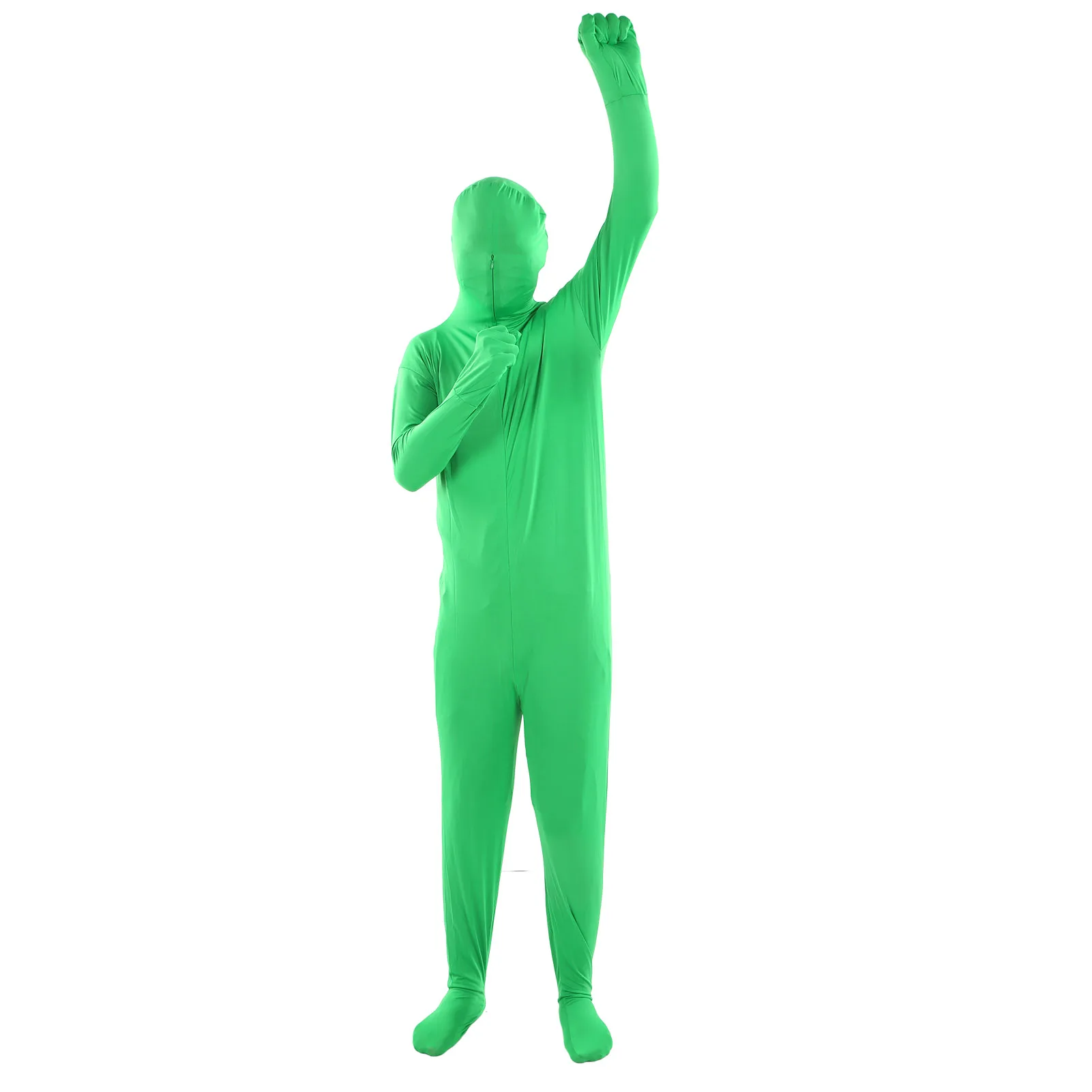 ZK40 Photography Green Chromakey Bodysuit Unisex Stretch Adult Costume Disappearing Man for Shooting