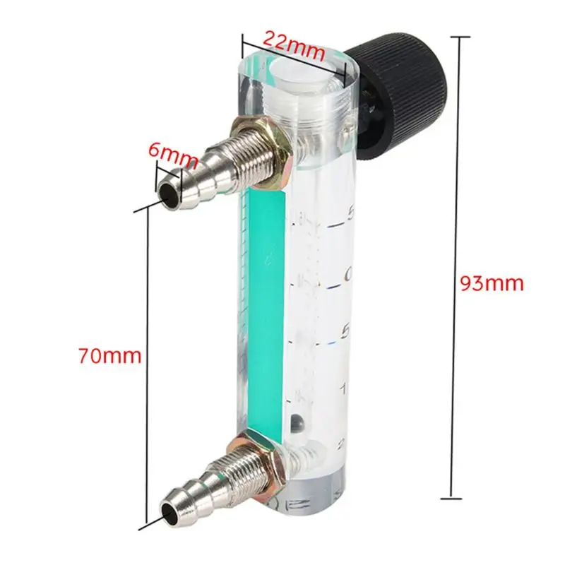 Oxygen Air Flow Meter 0-1.5LPM / Gas Flowmeter with Metal Connector for Oxygen Air Gas Conectrator Industrial Situations