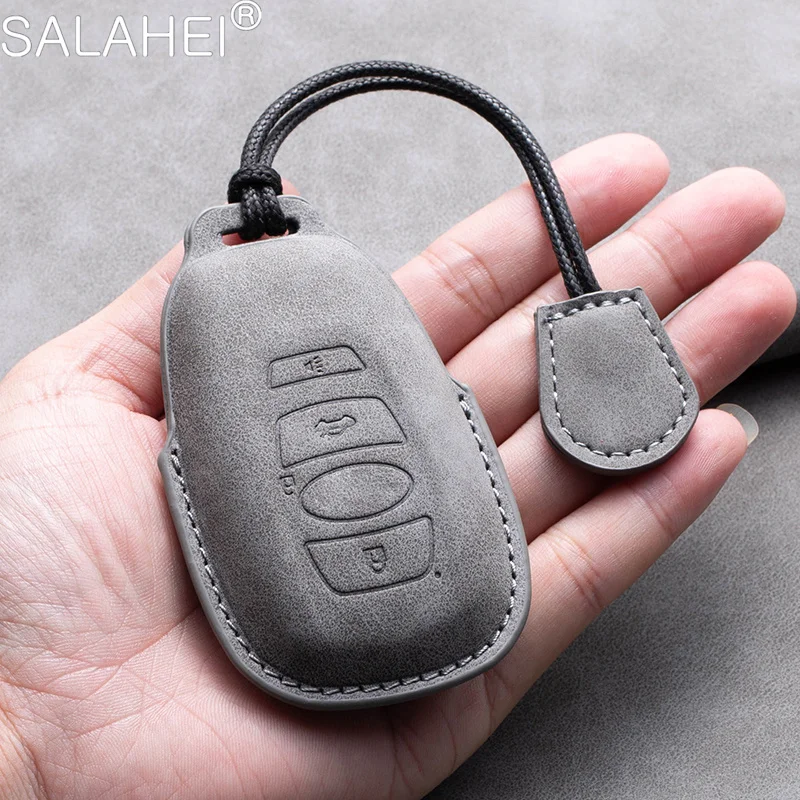 Leather Car Remote Key Fob Cover Case Protector Holder Shell For Subaru Outback XV Forester BRZ Legacy Auto Keychain Accessories