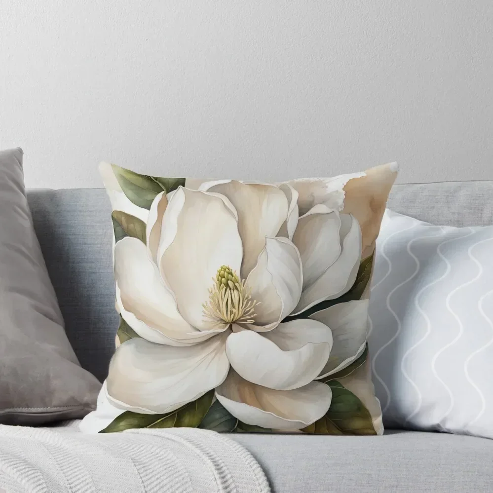 

White Magnolia flower Throw Pillow sleeping pillows pillow pillowcase Sofa Cushion Cover pillow