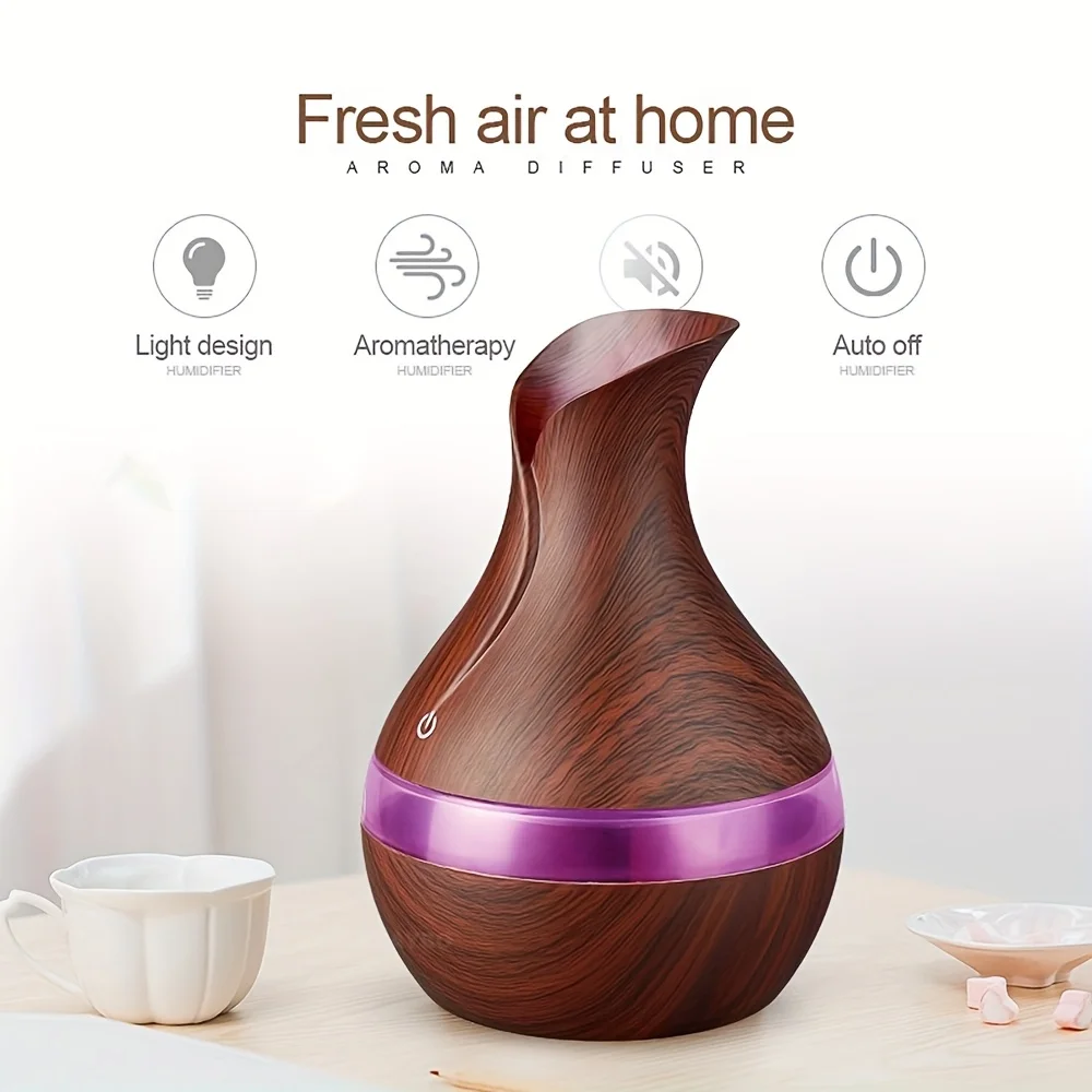 Humidificador de grano de madera, difusor de Aroma USB de 10,14oz, atomizador, humidificador USB para el hogar, instrumento hidratante, humidificador de escritorio con