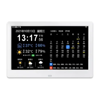 Intelligente WiFi-Wettervorhersage, ewiger Kalender, elektronische Uhr, digitaler Mondkalender, Tischkalender, Anzeige, Wetterstation