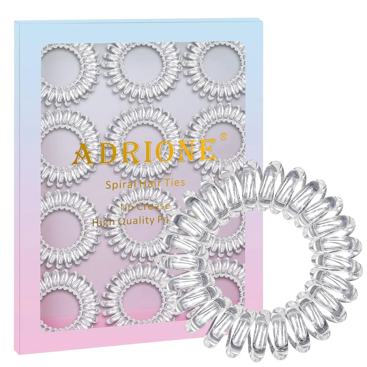 

72 Pcs Clear Spiral Hair Ties No Damage - Creaseless Coil Hair Bands for Thick, Curly, Thin Hair