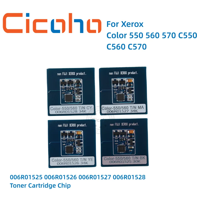 

1 Set 006R01525 006R01526 006R01527 006R01528 Toner Cartridge Chip For Xerox Color 550 560 570 C550 C560 C570