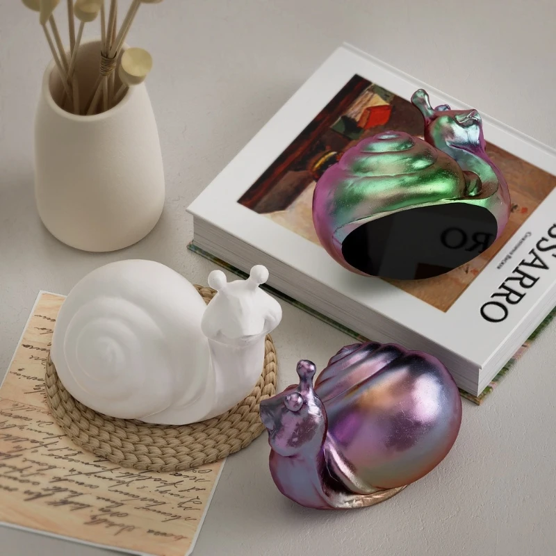Moule en silicone en forme de boule de gypse en résine, compte-gouttes en cristal, ornement d'escargot 3D, animal tridimensionnel, bricolage
