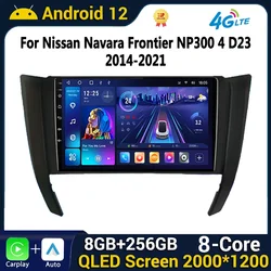 for Nissan Navara Frontier NP300 4 D23 2014-2021 Android 13 CarPlay Radio Android Auto Car Multimedia GPS 4G Player Stereo