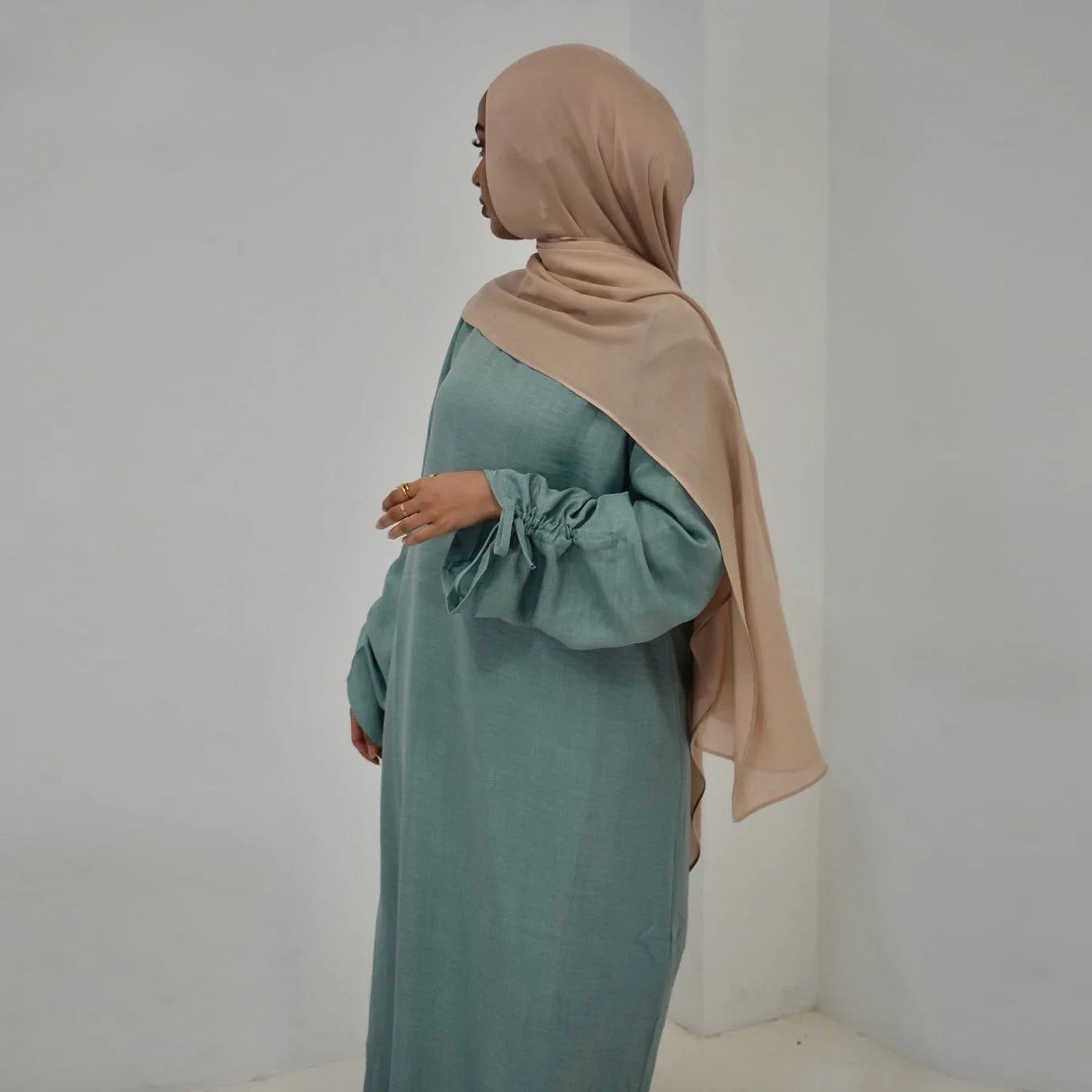 Pas d'écharpe mode solide musulman Robe modeste 6 couleurs caftan Abaya Damen dubaï robes africaines femmes Caftan Marocain Robe Femme
