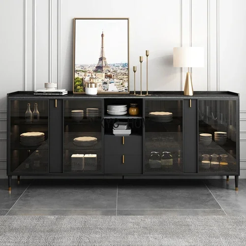 خزانة جانبية متكاملة خفيفة خزانة مشروبات فاخرة جدار غرفة المعيشة المنزلي خزانة شاي متعددة الوظائف