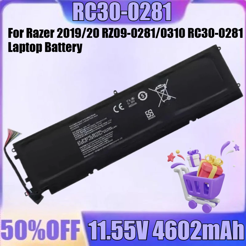

NEW RC30-0281 11.55V 4602mAh High Quality Battery for Razer 2019/20 RZ09-0281/0310 RC30-0281 Laptop Battery
