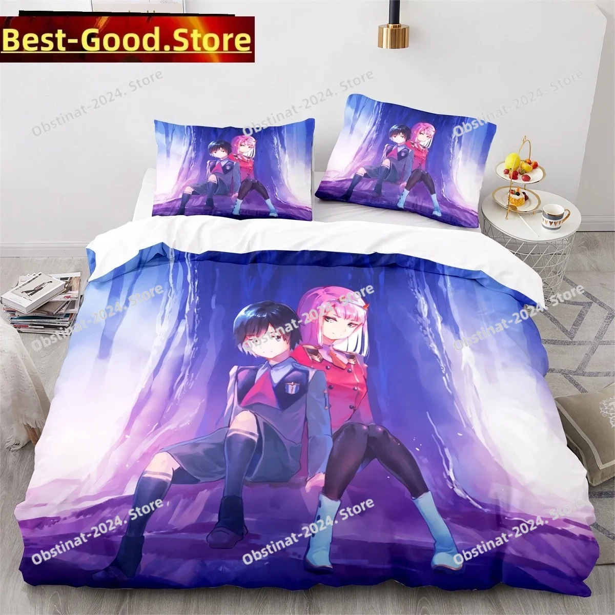 

Darling In the Franxx Anime Bedding Set Duvet Cover Full Queen King Size Pillowcase Bed Printed Aldult Kid Bedroom Single Twin