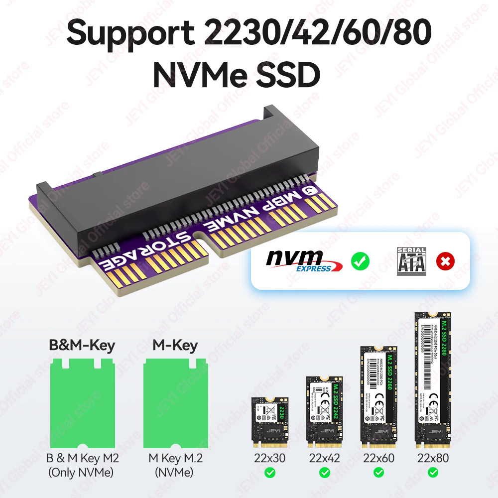 JEYI-Adaptador de conversión M.2 NVME para MacBook SSD, accesorio para MacBook Air Pro Retina Mid 2013-2017 actualizado, para A1465 A1466 A1398 A1502